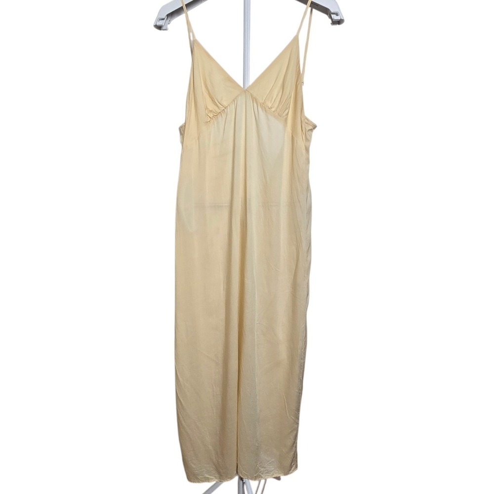 Farm Rio Ivory Slip Dress Small Boho Coquette Maxi Adjustable‎ Strap Festival - Picture 2 of 14